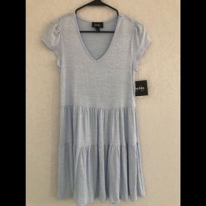 Blue dress size S, polyester and spandex